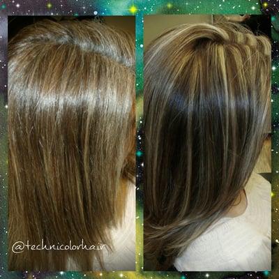 Before and after "bronde" love it!