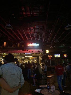 One of the bar stations that is absolutely covered in dust.