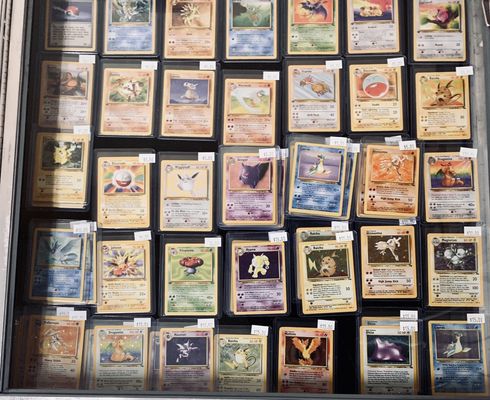 Original 1999 Pokémon cards and foil cards.