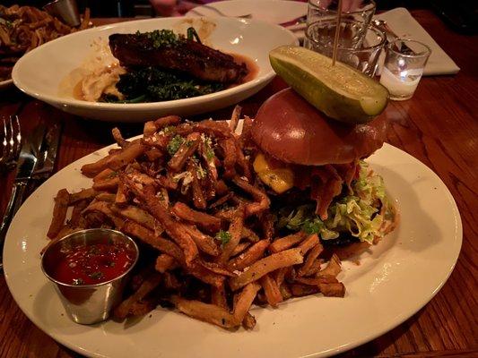 Burger with truffle fries, can't go wrong. AMAZING