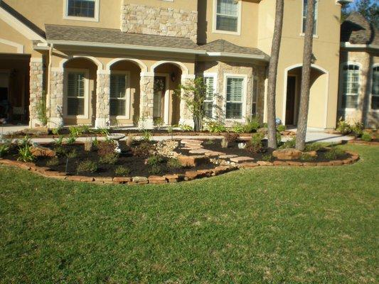 Flowerbed and walkway design