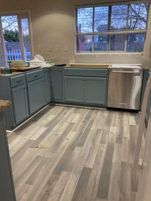 Flooring and cabinet installation