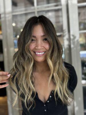 We gave her a sun-kissed balayage. She is now ready for Summer. :)