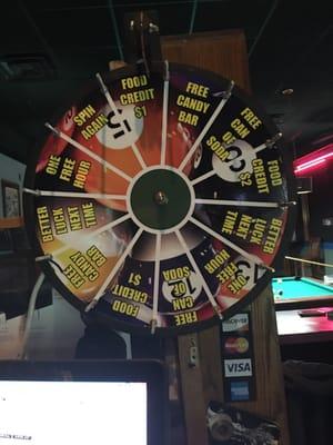 Play two hours or more... And you get to spin the wheel