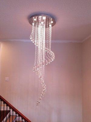 Real Crystal Chandelier in South Tampa New Custom Home