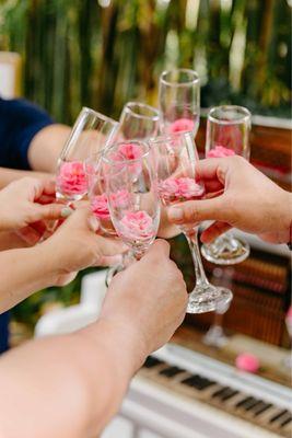 Healing Aquifer water with edible garden roses.