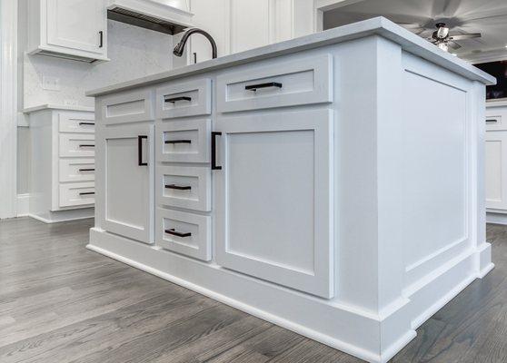 Cabinet doors and drawer fronts were replaced. Cabinet boxes are refaced.