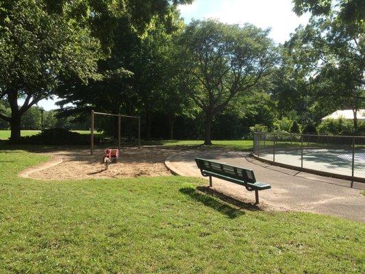 Play area near splash pad