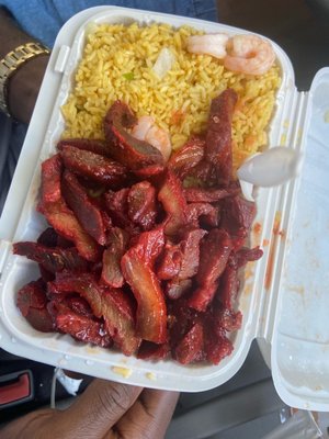 Boneless Spare Ribs with Shrimp Fried Rice