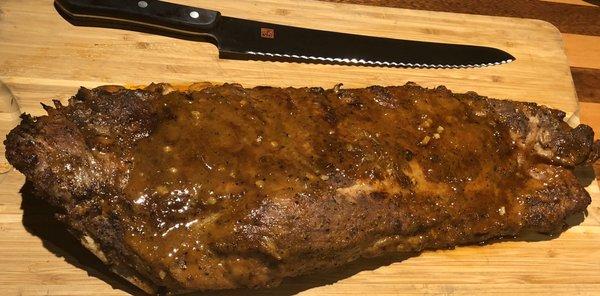 Smoked Pork Ribs rubbed with our Worrhy-Que House Rub!