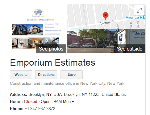 Emporium Estimates