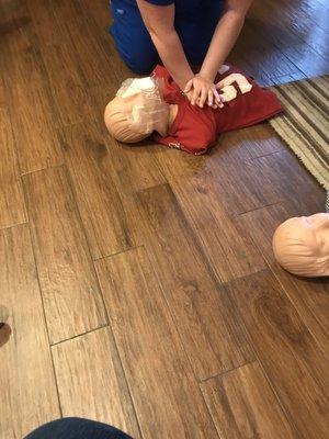 CPR done correctly on an adult