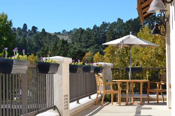 view from the balcony, the exterior reception area