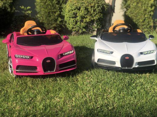 Pink Bugatti Chiron Electric Ride on Car for Kids