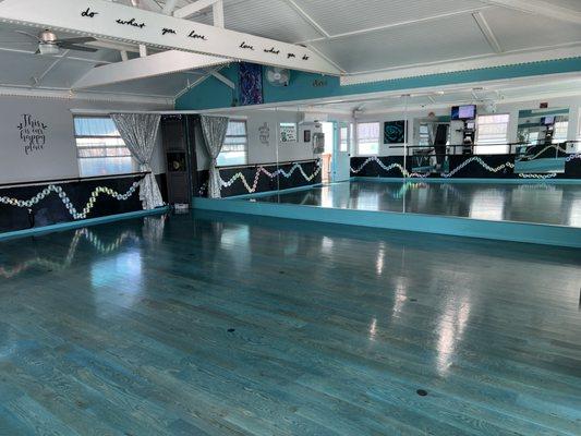 Turquoise dance floor!