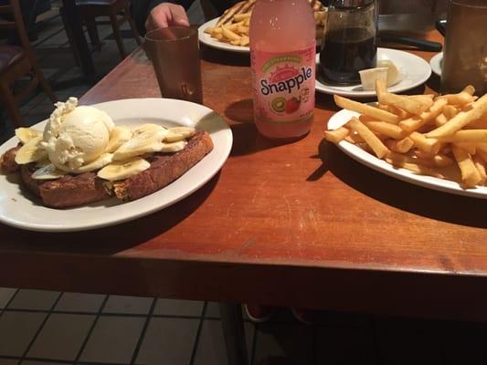 French toast with Nutella pancakes & ice cream!