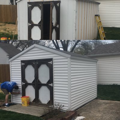 Shed makeover in Bettendorf,Iowa.