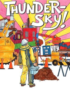 Thunder-Sky wore a clown suit and visited construction sites to sketch out inspiring scenes