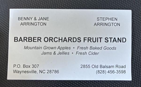 Barber Orchards Fruitstand