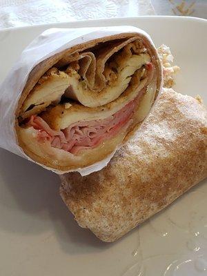 Chicken and ham wrap $10.99 July 2021