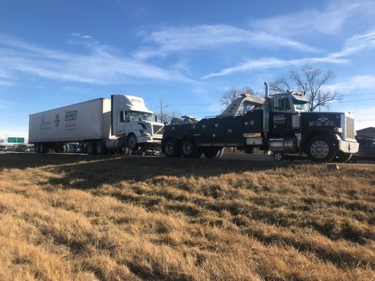 Semi hauler at work.