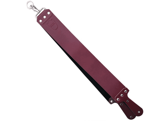 Rich Cordovan Leather Strop with unique Black webbing.  Detailed with screw heads.  Sturdy Hand Made American Quality. A Colonial Favorite!!