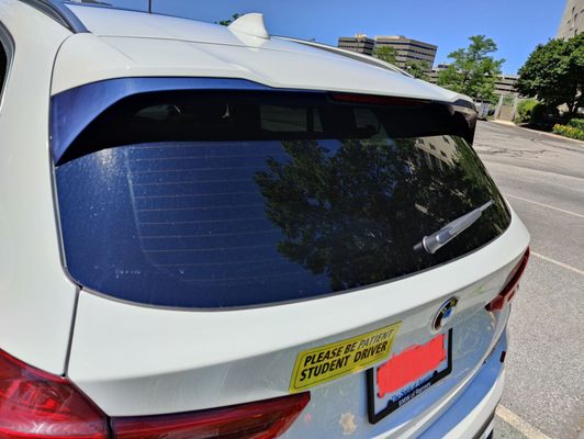 Back windshield 70% (on top of factory privacy glass that is 20%)