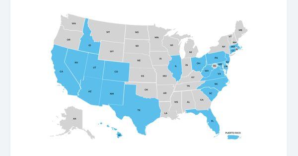 List of states we service!  Do you or someone you know that's interested in solar that lives in the blue areas? Let's connect!!