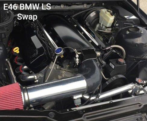 LS Swap! We do a lot of LSX Swaps here at Slate Performance. We take a lot of pride in the fit and finish of our work. This is a BMW E46.