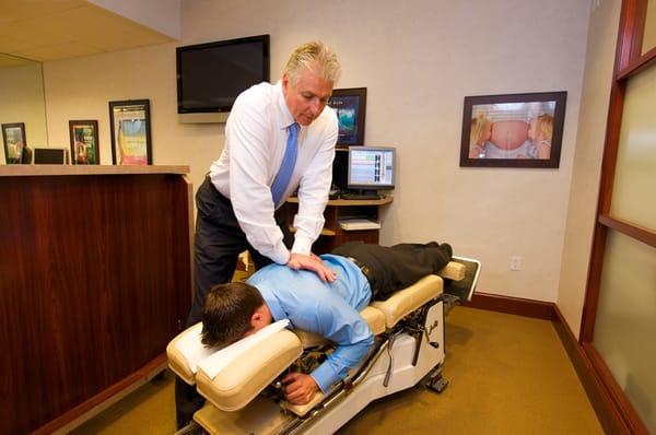 Dr. Priestley is delerving a specific chiropractic adjustment.