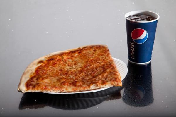 2 slices and a soda $5!