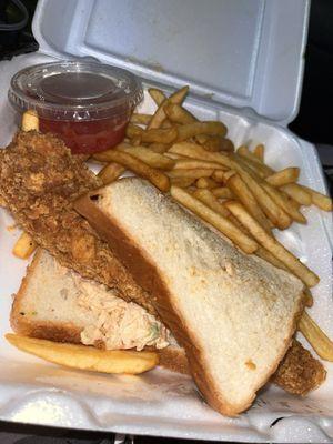 Fish sandwich  and french fries