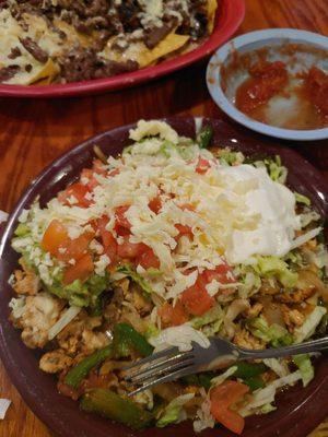 Fajita taco salad (no shell, gluten free)