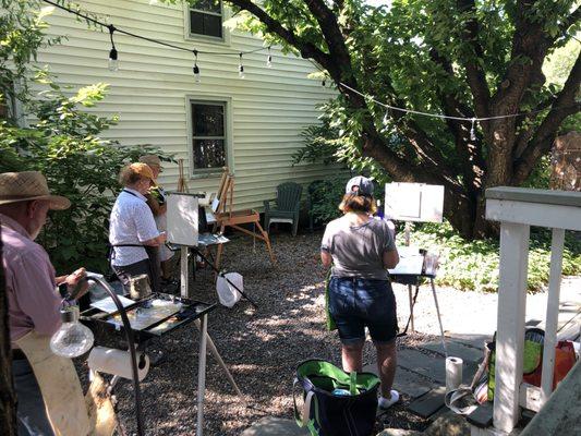 Outdoor workshops in the garden during the season.