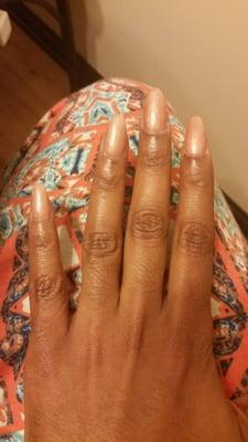 Shimmery nude no chip polish