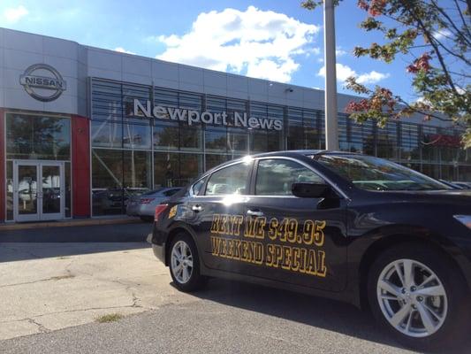 Weekend Specials Starting at $9.95 per day. This 2013 Altima is only $49.95 for the weekend