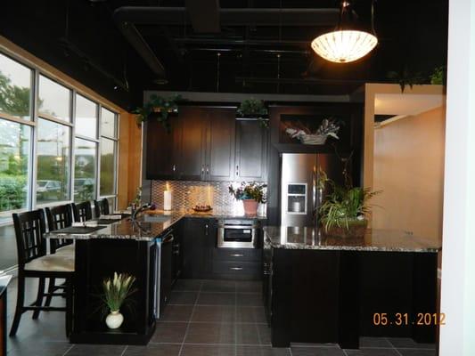 custom cabinets kitchen  dark wood