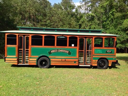 We now rent trolley buses..we have two to choose from