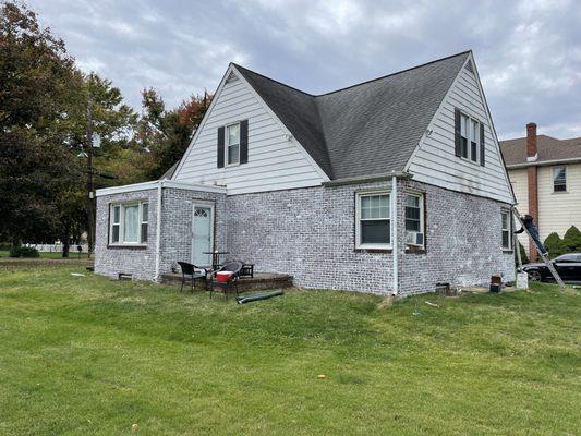 Whitewashed brick