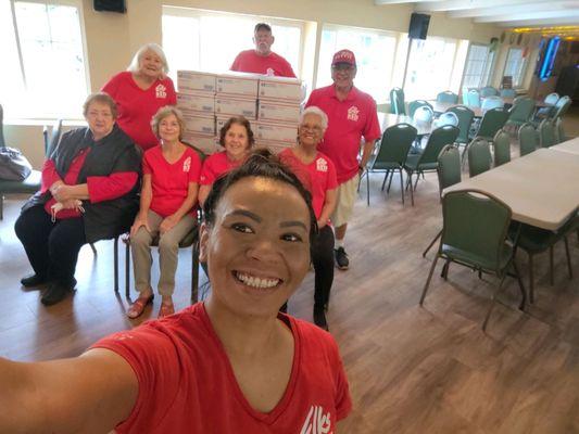 Packing goodie boxes for deployed troops