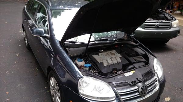 2009 Jetta TDI (diesel) alternator replacement. Saved customer over $500 compared to the dealer.