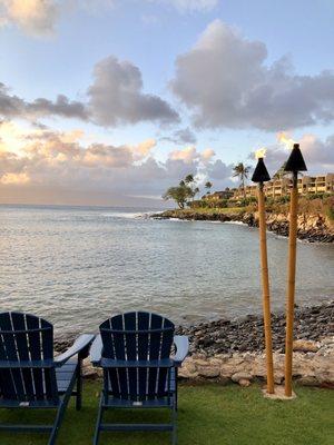 The tiki torches are lit every evening!