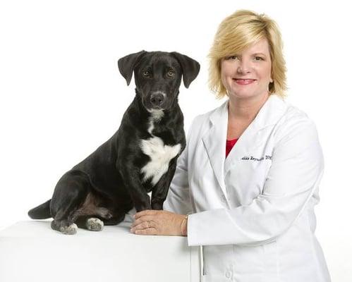 Dr. Reynolds with her dog, Judah.