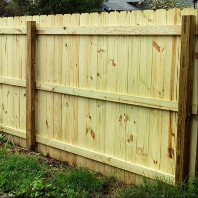 Wood Privacy fence. pine with pressure treated square post.