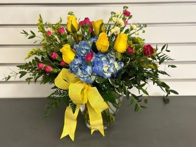 Bright and Vibrant.  A perfect arrangement for any occasion; Birthday, Mother's Day, any day!!