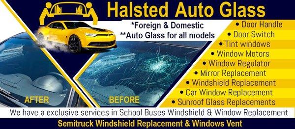 Halsted Auto Glass - Foreign and Domestic,  Auto Glass for all models