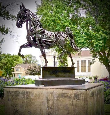 "Iron Horse" Reno Nv public art piece in Bicentennial park.