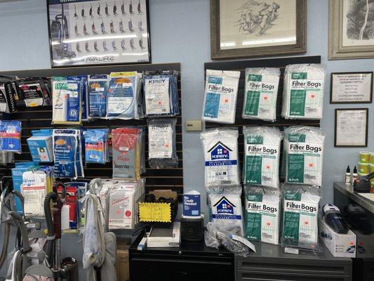 You can pick up your vacuum bags and belts or we can ship them. Give us a call.