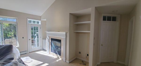 Repaint with drywall repairs and built ins