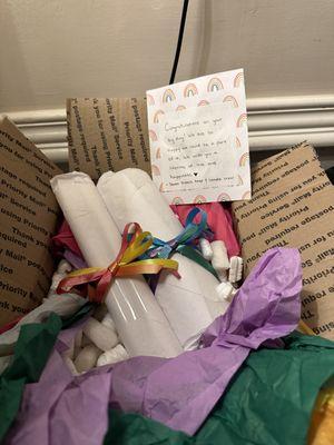 Our custom order was well packed and protected, and even included the sweetest handwritten note!